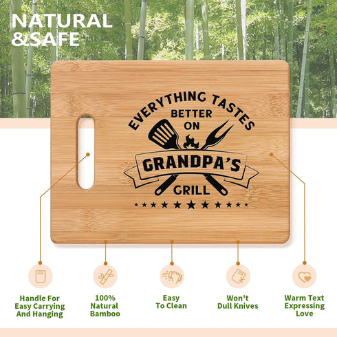 Personalized Bamboo Cutting Board Perfect Gift for Grandpa